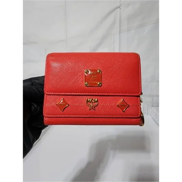 MCM Bags Authentic Mcm Vintage Studded Charm Trifold Wallet